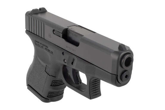 Glock 26 9mm sub compact pistol features a 10 round capacity